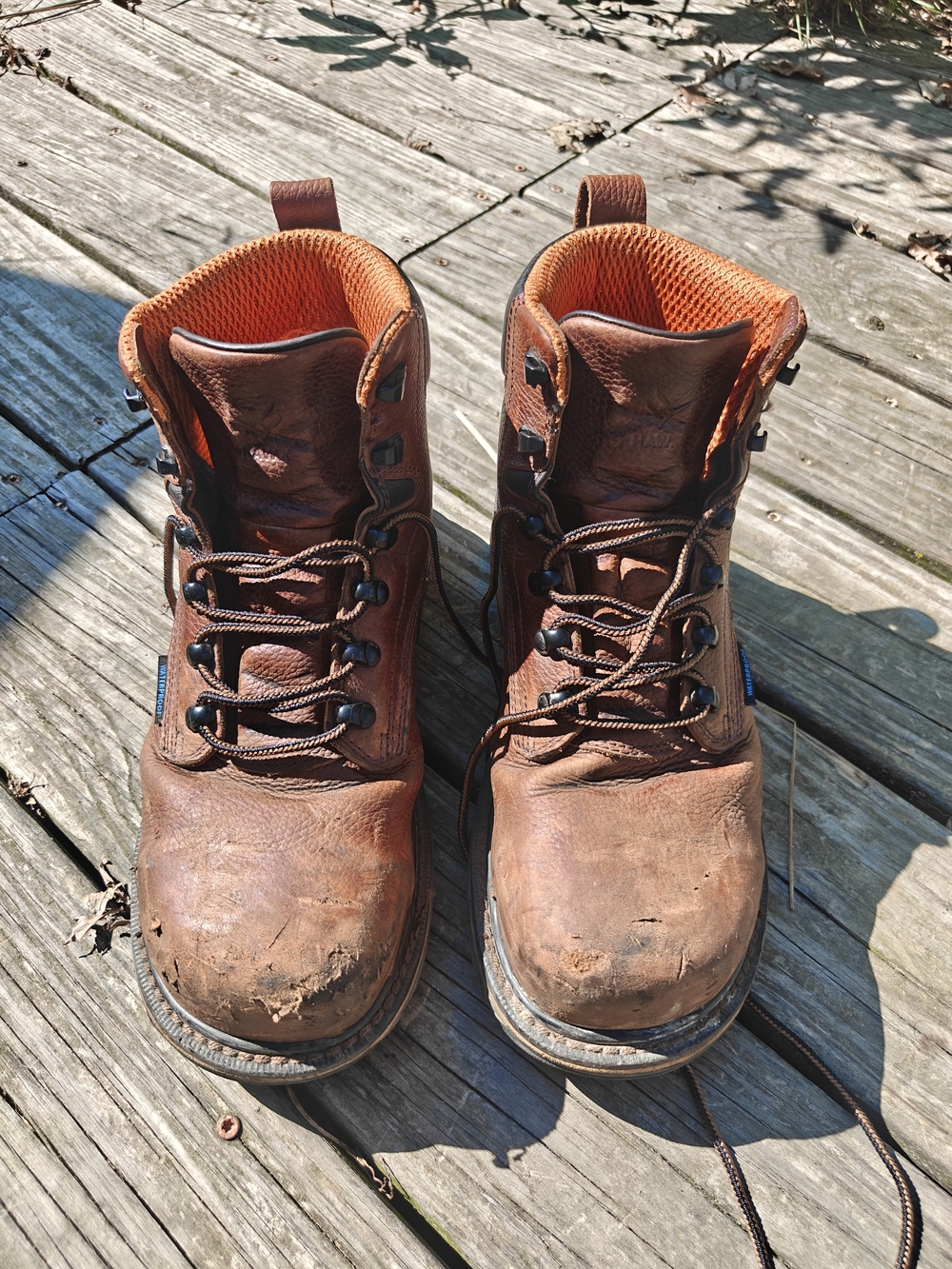 Hawx Men's Brown Work Boots - Sturdy Lace-Up Safety Boot